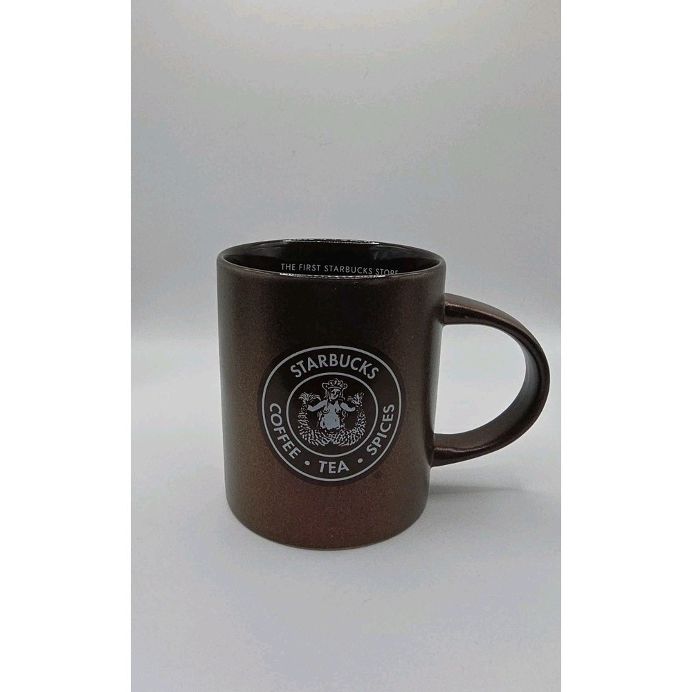 The First Starbucks Store Mug Siren Logo Brown Shimmer Coffee Tea Spices 2022
